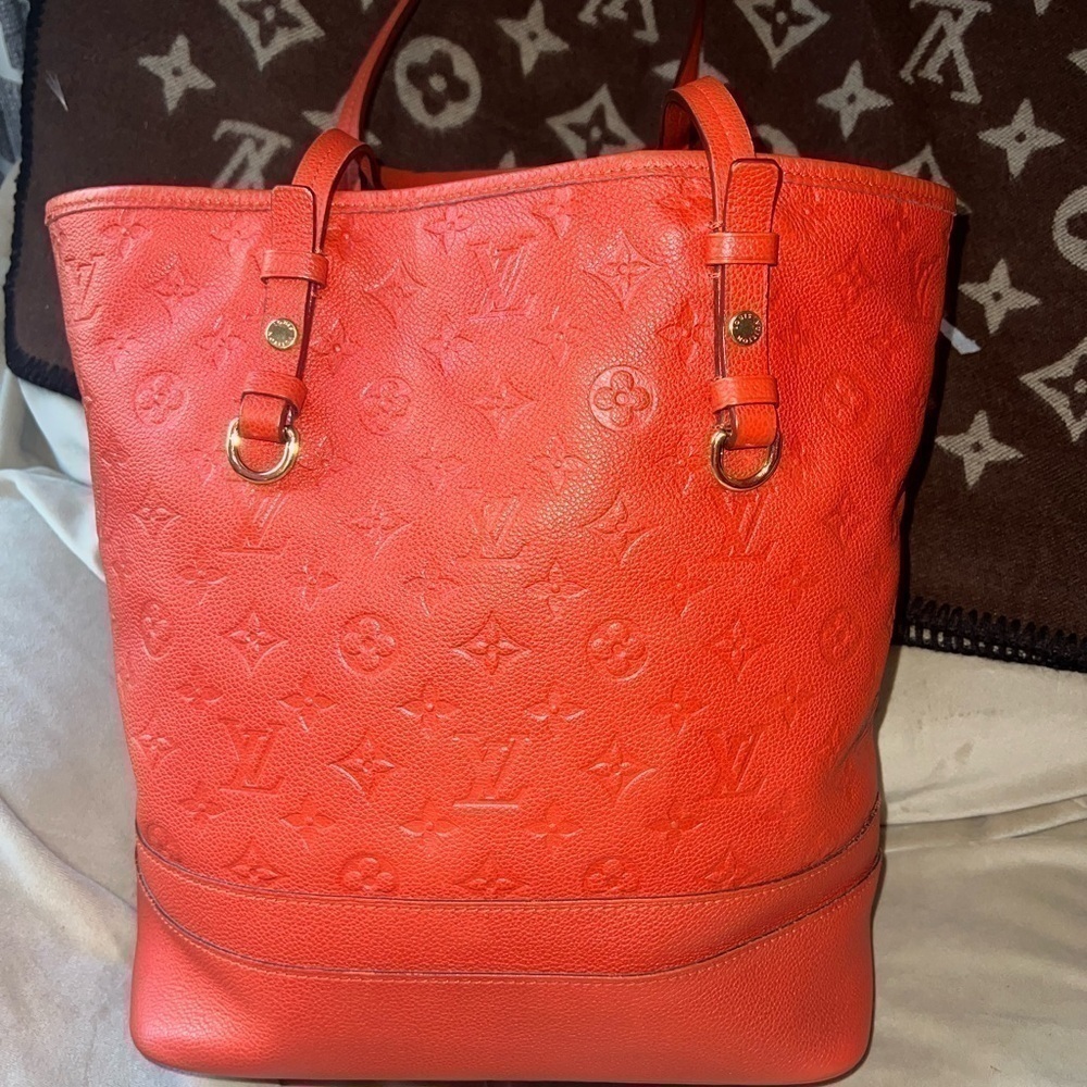 LOUIS VUITTON EMPREINTE LEATHER RED CITADINE PM TOTE BAG - Picture 2 of 14